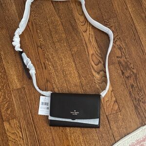 kate spade Black and Silver Crossbody Wallet